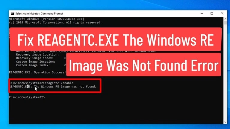 windows re image was not found