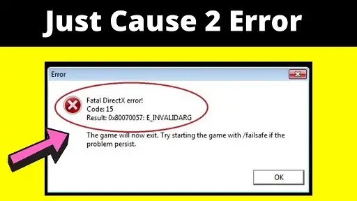 Just Cause 2 fatal DirectX error code 15