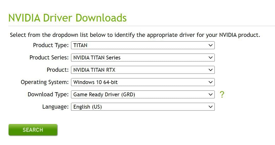 Nvidia driver download